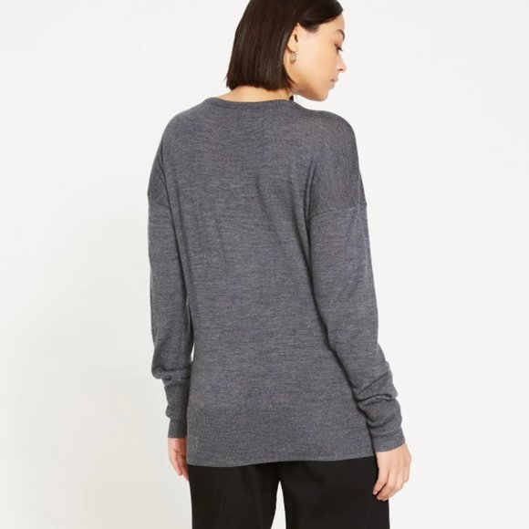 NWT! Universal Standard City Wool Cardigan in Grey Melange - Picture 2 of 6